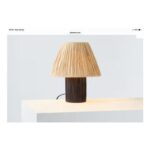 John Lewis Mini Raffia Table Lamp, Black/Natural