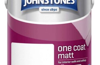 Johnstones Paint One Coat Matt Emulsion – Pure Brilliant White 2.5L – Instore Bexleyheath