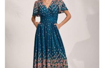 Jolie Moi Mesh Floral Mirrored Midaxi Dress, Teal Floral