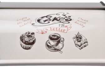 Jonlaki Caja de Pan, Caja de Pan con Puerta Enrollable de Gran Capacidad para Encimera de Cocina, Contenedor de Pan, Soporte para Pan para el Hogar Bakeryz