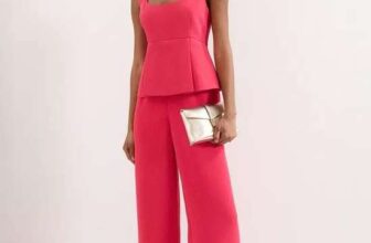 Jovelle Pink Peplum Wide Leg Jumpsuit