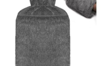 Jsdoin Hot Water Bottle with Luxury Cosy Faux Fur Cover UK
