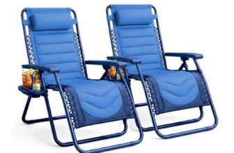 KEPLIN Set of 2 XXL Premium Heavy Duty Padded Zero Gravity Chairs