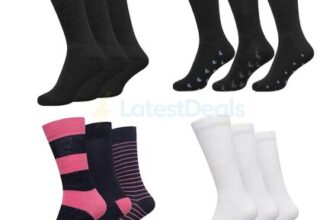 KNWER 3 Pairs Mens Breathable Cotton Socks (Various Options)