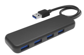 KabelDirekt USB 3.0 hub 4 port (slim design, Plug & Play on PC/Notebook/Mac, 4 USB-A ports