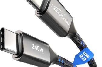 KabelDirekt USB C Cable for fast charging, break-proof metal plug stable nylon braiding, USB 2.0 2x 2m