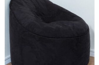 Kaikoo Black Brushed Faux Suede Bean Bag Chair