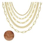 Kakonia Layered Gold Necklaces Set, 14K Plated