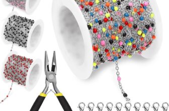 Keadic 42Pcs 304 Jewelry Making Chain Link Rolls Set with Stainless Steel Lobster Clasps, Jump Rings and Jewelry Pliers, 17ft Necklace Chains Bulk for DIY Earring Bracelets Anklet (Colorful)