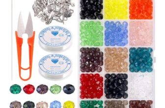 Keadic 474Pcs 15 Colors 8mm Briolette Crystal Beads Kit