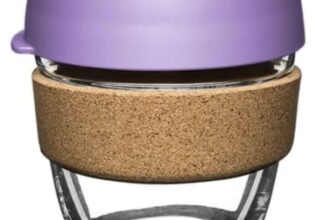 KeepCup Reusable Coffee Cup – Brew Tempered Glass and Natural Cork, S 8oz/227ml – Moonlight