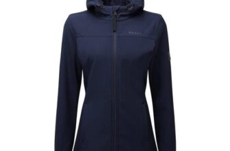 Keld Womens Shower Resistant Hooded Softshell Jacket – Navy