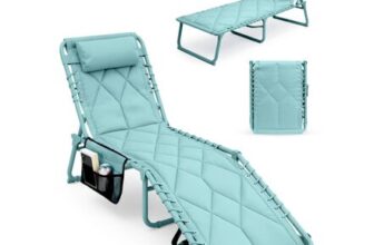 Keplin Foldable Sun Lounger, 4-Position Recliner, Mint