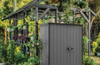 Keter Cortina Alto 4ft 6 x 2ft 4 (1.4 x 0.7m) 1,415 Litre Vertical Storage Shed with Shelves