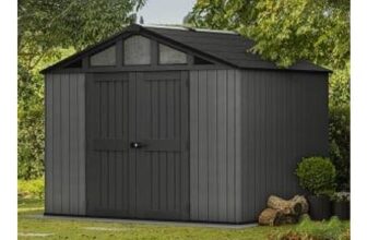 Keter Stronghold Apex Outdoor Garden Storage Shed Grey – 10 X 8ft