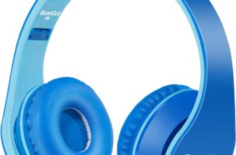 Kids Headphones for Childrens Wired with Microphone with Detachable 3.5mm Cable (Blue)