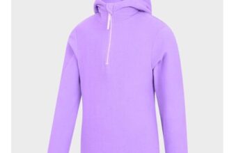 Kids Lilac 1/4 Zip Hooded Fleece