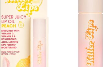 Killer Lips Super Juicy Lip Oil Peach 3.8ml Hydrating Glossy Lip Oil with Hyaluronic Acid, Vitamin E & C, Non-Sticky Lip Gloss for Soft, Plumper Looking Lips, Vegan Friendly