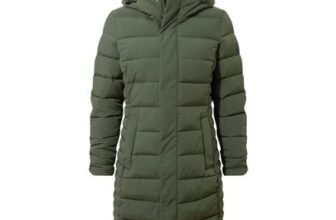 Kirkham Womens Long Shower Resistant Insulated Jacket – Dark Green