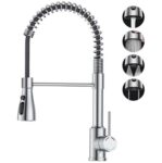 Kitchen Tap,Kitchen Sink Mixer Taps with Pull Down Spray Head, 360Swivel