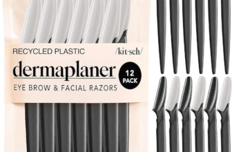 Kitsch Dermaplane Razor for Women Face Face Razors for Women & Men, Eyebrow Trimmer & Face Shaver Exfoliating Facial Razor & Skin Care Tool for Smoother Skin – Black, 12 pcs