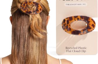 Kitsch Flat Claw Clips for Women – Stylish Flat Hair Clips, Strong Hold for Thick & Fine Hair Non-Slip for Secure, Comfortable All-Day Wear Ideal Gifts for Women -Tortoise Design, Small