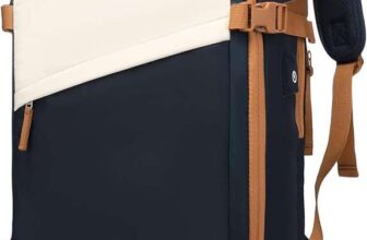 Kono Carry On Waterproof Travel Backpack with USB Charging Port – 45 x 30 x 18cm – Navy