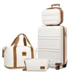 Kono Lightweight Suitcases, Set of 4 – Cream / Grey / Black / Pink – Sold By Luno Fashion Limited FBA