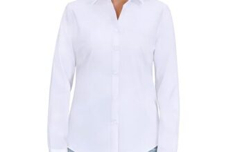 Kunoli Womens White Long-Sleeve Shirt (L or XL)