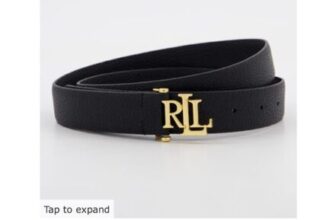 LAUREN RALPH LAUREN Black Leather Belt