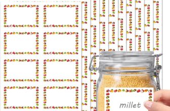 LEBKFT 100 Pcs Decorative Jar Labels for Jams Spices & Preserves, Easy Peel Self Adhesive Kitchen Labels with Smooth Write Surface for Food Containers Pantry Organization and Freezer Storage