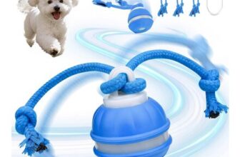 LEEWENYAN Moving Dog Toy, Interactive Rolling Ball, Rechargeable (Blue)
