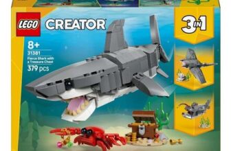 LEGO Creator 3 in 1 Fierce Shark with a Treasure Chest Construction Set 31381