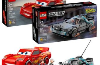 LEGO Speed Champions 77256 Time Machine & 77255 Lightning McQueen – Twin Pack Bundle