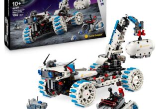 LEGO Technic Lunar Outpost Moon Rover Space Vehicle – Interactive STEM Toy with a Crane & Solar Panels – Robot Model – 42211