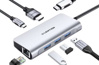 LENTION USB C Hub with 4K HDMI, Gigabit Ethernet, 3 USB 3.0 and Type-C Charging