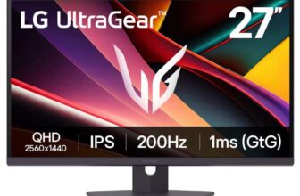 LG 27G610A-B 27 LG UltraGear G6 Gaming Monitor, QHD display, 200Hz, sRGB 99% (Typ.), 1ms (GtG), Black With BLC/HSD/Totum/Unidays/EPP