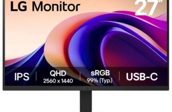 LG Monitor 27U631A – QHD 1440p IPS 27 inch, 100Hz, 5ms, Computer desktop display, Flicker safe & Reader Mode, USB-C, HDMI, Matte Black