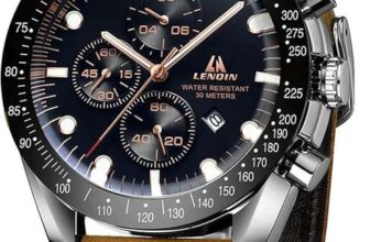 LN LENQIN Mens Watches Analog Quartz 30M Waterproof with Date Leather Band No Chronograph. Sold by BIDEN WATCHES FBA