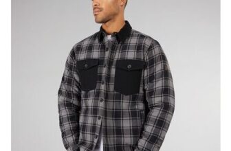 LUKE 1977 Mens Elan Valley Checked Overshirt mid Marl Grey/Black