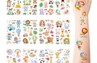 LUVDECO 12 Sheets Animal Glitter Tattoos