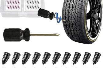 LUVDECO 21 Pcs Tyre Plug Repair Kit, Car Tyre Puncture Repair Kit with Screwdriver, Universal Self-Service Kit for Cars, SUVs, Trucks, Motorcycles, Bikes (10L10S1 Tool)