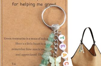 LUVDECO Farewell Gifts for Women, Gratitude Keyring for New Beginnings, Thank You Present for Teacher Coworker Leaving, Retirement Gift with Crystal Charm