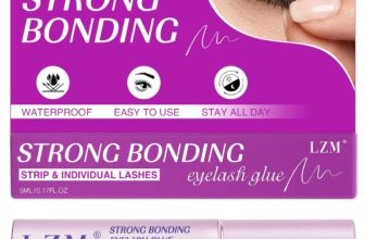 LZM Clear Eyelash Glue Strong Bonding Latex-Free, Formaldehyde-Free Waterproof Lash Glue Easy To Use White Lash Adhesive (5ml)
