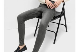 Ladies Charcoal Pull-on High-Waisted Jegging