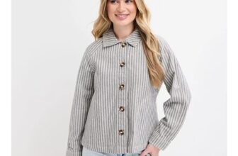 Ladies Natural Denim Stripe Jacket
