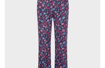 Ladies Pink and Blue Flower Pajama Bottoms