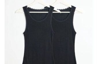 Ladies Thermal Pointelle Vest, 2-Pack, Black