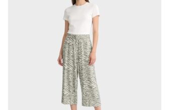 Ladies Viscose Printed Cropped Trousers