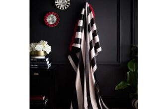 Laurence Llewelyn-Bowen Festivo Stripe Velvet Black Throw